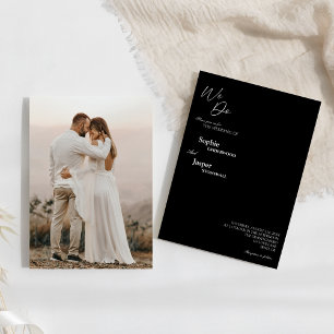 Invitation Noir classique moderne Nous faisons Mariage photo