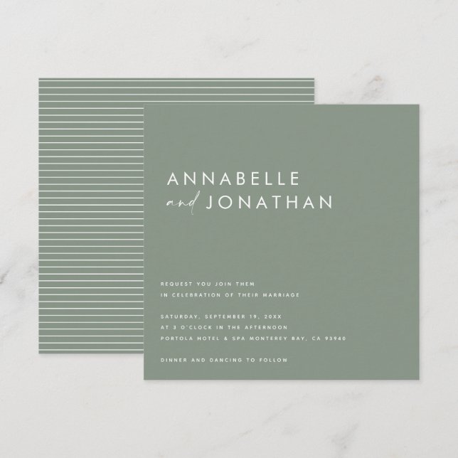 Invitation Noir crème moderne script minimal contemporain (Devant / Derrière)
