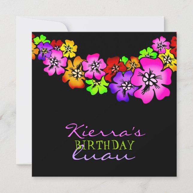 Invitation noir de l'invitation | de Lei de la douche (Devant)