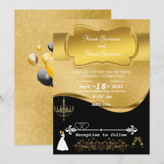 Invitation Noir doré