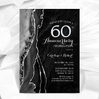 Noir Élégant Argent 60e Anniversaire