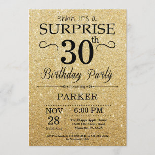 Invitation Noir et anniversaire de surprise de parties