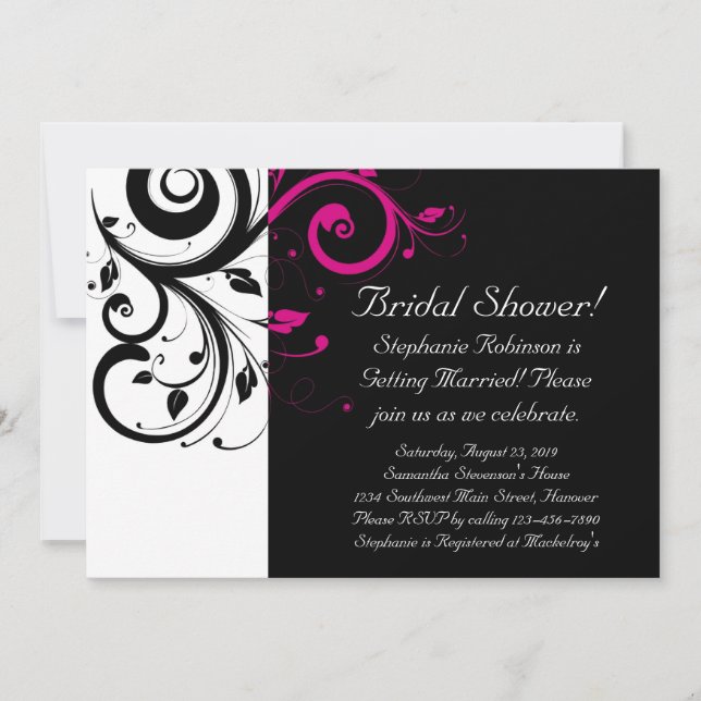 Invitation Noir et blanc avec accentuation de la spirale mage (Devant)