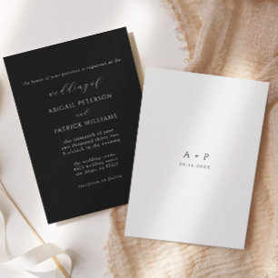 Invitation Noir et blanc classique Mariage minimal