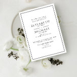 Invitation Noir et blanc classique Mariage simple<br><div class="desc">Un classique faire-part de mariage traditionnel noir et blanc,  pour les mariées branchées ayant une liaison formelle. Copyright Invitations élégants,  tous droits réservés.</div>