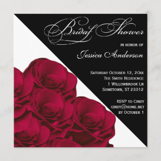 Invitation noir et blanc de Fête de la mariée de