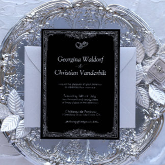 Invitation Noir et blanc Forme Simple Minimaliste Mariage