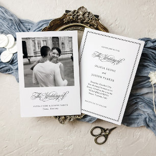 Invitation Noir et blanc   Mariage photo italien Elegance