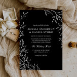 Invitation Noir et blanc minimaliste Mariage de feuille éléga<br><div class="desc">Présentez votre journée spéciale avec un faire-part de mariage en feuille minimal mais élégant. Dotée d'un design raffiné aux délicats accents de feuilles, cette invitation allie simplicité et beauté naturelle, parfaite pour les couples qui apprécient l'élégance sobre. L'aménagement propre et moderne offre un aspect sophistiqué tout en gardant l'accent sur...</div>
