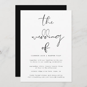 Invitation Noir et blanc moderne Détails supplémentaires In