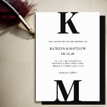 Invitation Noir et blanc moderne Gras Mariage Monogramme<br><div class="desc">Carte de Faire-part de mariage Monogramme moderne en noir et blanc. Célébrez votre journée spéciale avec cette belle et élégante carte de faire-part de mariage pour embellir votre occasion spéciale. Tous les textes sont pré-arrangés pour que vous personnalisiez facilement et rapidement avec vos propres détails. Si vous avez besoin d'une...</div>