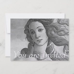 Invitation Noir et Blanc - Naissance de Vénus, Déesse