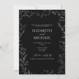 Invitation Noir et blanc Petit feuillet Mariage Brunch