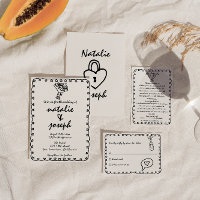 Noir et blanc rétro main tiré Mariage ironique