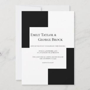 Invitation Noir Et Blanc Simple Minimal Chic Mariage moderne