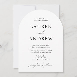 Invitation Noir et blanc Simple Minimaliste 4 Mariage