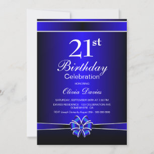 Invitation Noir et Bleu 21e anniversaire
