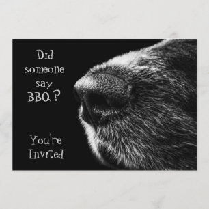 Invitation Noir et gris de nez de chien d'invitation de BBQ