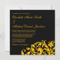 Noir et mariage de remous de Flourish d'or