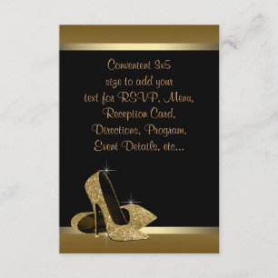 Invitation Noir Gold talons hauts RSVP