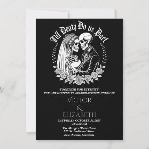 Invitation Noir Gothique Jusqu'À La Mort Do Us Part Mariage
