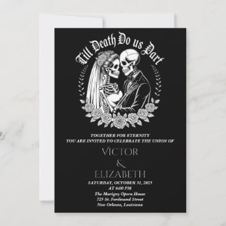 Invitation Noir Gothique Jusqu'À La Mort Do Us Part Mariage
