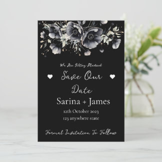 Invitation Noir Halloween Mariage Autum Enregistrer La Date