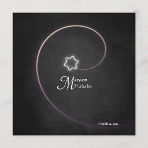 Invitation Noir islamique d'étoile de nuit d'Aqiqah de