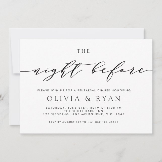 Invitation Noir la nuit avant l'invitation (Devant)