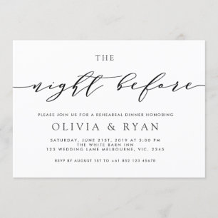 Invitation Noir la nuit avant l'invitation