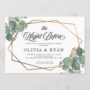 Invitation Noir la nuit avant l'invitation geo eucalyptus