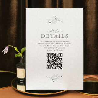 Invitation Noir minimaliste sur Paisley blanc peluché RSVP