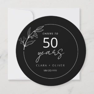 Invitation Noir minimum 50 ans mariage anniversaire