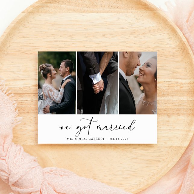 Invitation Noir Moderne Simple Ajouter Photo Mariage Je Suis  (Créateur téléchargé)