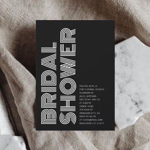 Invitation Noir rétro minimaliste