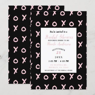 Invitation Noir & Rose Baby X O XO XO's Mariage Tendance Show