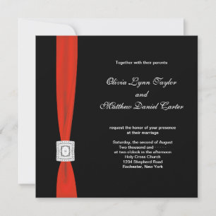 Invitation Noir rouge Bow rouge noir Mariage