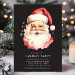 Invitation Noir Vintage rétro Noël du Père Noël<br><div class="desc">Invitation vos invités à une fête festive avec cette Black Vintage Retro Santa Claus Noël Invitation fête. Doté d'une Père Noël aquarelle rétro magnifiquement vintage, ce design classique dégage charme et sophistication. Parfait pour un rendez-vous de vacances, l'invitation vous permet de customiser avec vos détails d'événement, créant une touche personnalisée...</div>