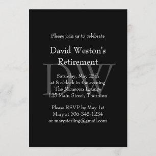 Invitation noire classique de retraite de