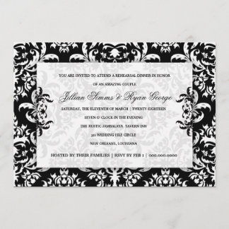 Invitation noire de damassé de 311 Jillian