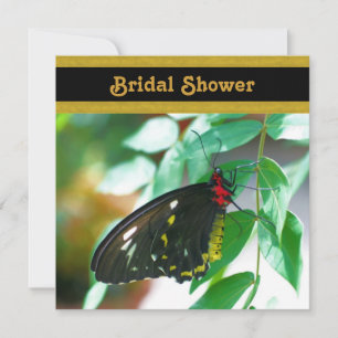 Invitation noire de Fête de la mariée de nature de