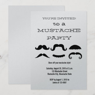 Invitation noire de partie de moustache
