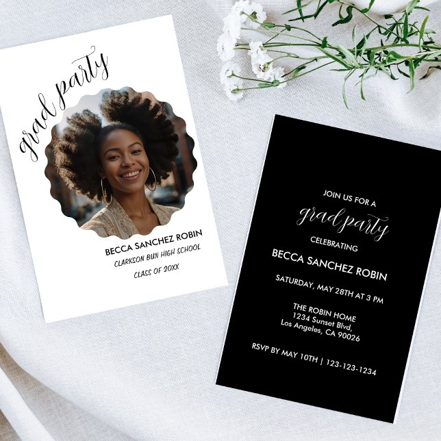 Invitation noire et blanche de la promotion 2025 n (Créateur téléchargé)