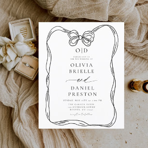 Invitation noire et blanche élégante à Budget Bow