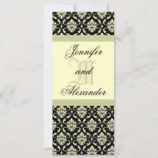 Invitation noire et ene ivoire de monogramme de