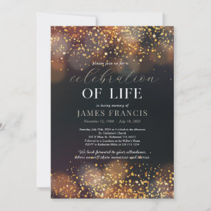 Invitation noire et or pour la célébration de la v