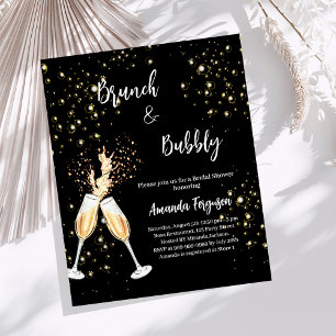 Invitation noire pour une Bridal Shower au brunch 