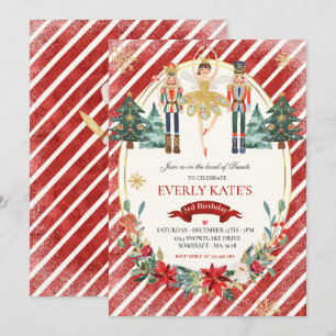 Invitation Noisette Rouge Et Or Anniversaire Sucre Plum Fée