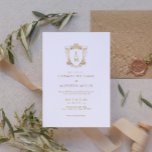 Invitation Noix Mariage Or Initiales personnalisées de mariag<br><div class="desc">Ce superbe design mariage met en valeur une élégante crête florale vintage d'or,  joliment décorée avec vos initiales mariage personnalisées,  ajoutant une touche de charme et de sophistication à votre journée spéciale.</div>