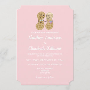 Invitation Noix sur l'autre Élégant Mariage rose